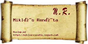Miklós Renáta névjegykártya