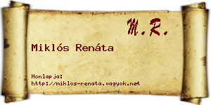 Miklós Renáta névjegykártya